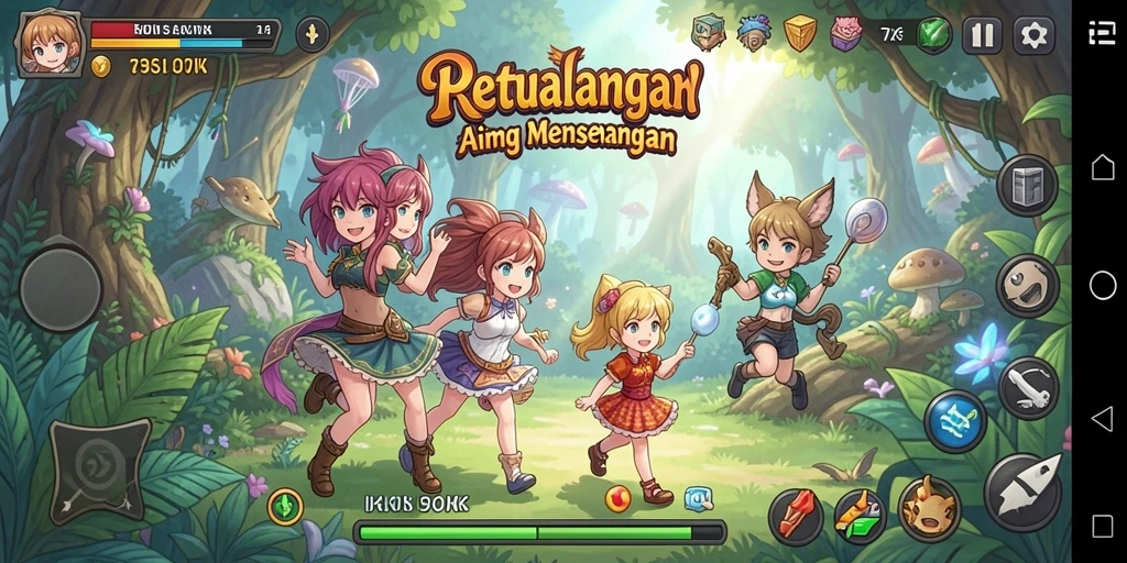Screenshot gameplay 797K menunjukkan aksi seru dengan karakter anime.