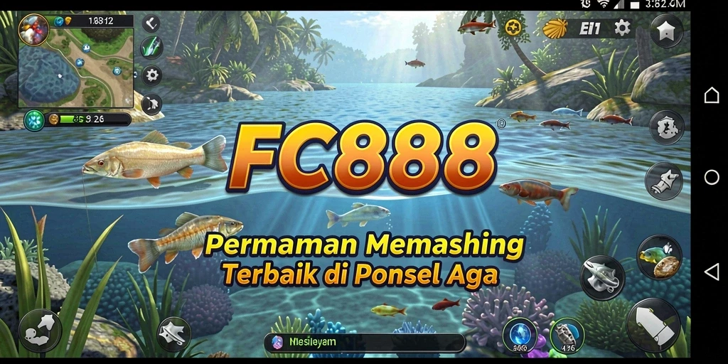 Screenshot gameplay FC888 yang menarik dengan berbagai jenis ikan.