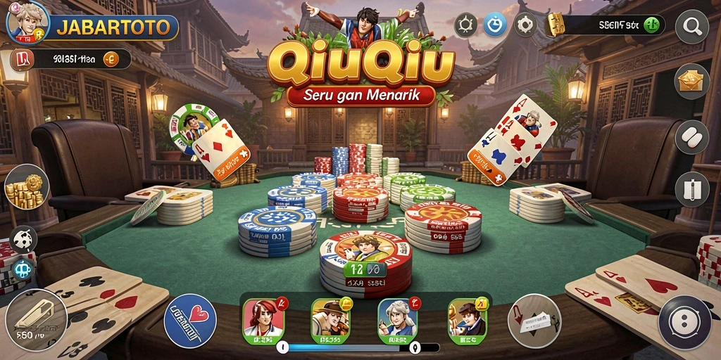 Tampilan gameplay seru dari JABARTOTO saat bermain QiuQiu.