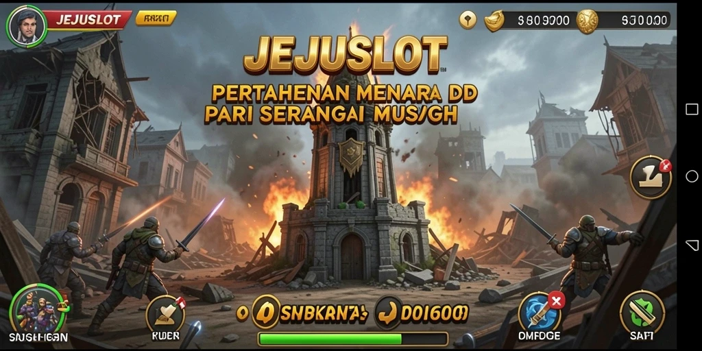 Tampilan gameplay <strong>JEJUSLOT</strong> yang seru dan menegangkan dalam Tower Defense.