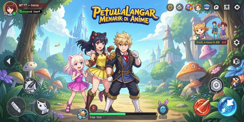 Tampilan visual memukau dari gameplay MT777 dengan karakter Anime.