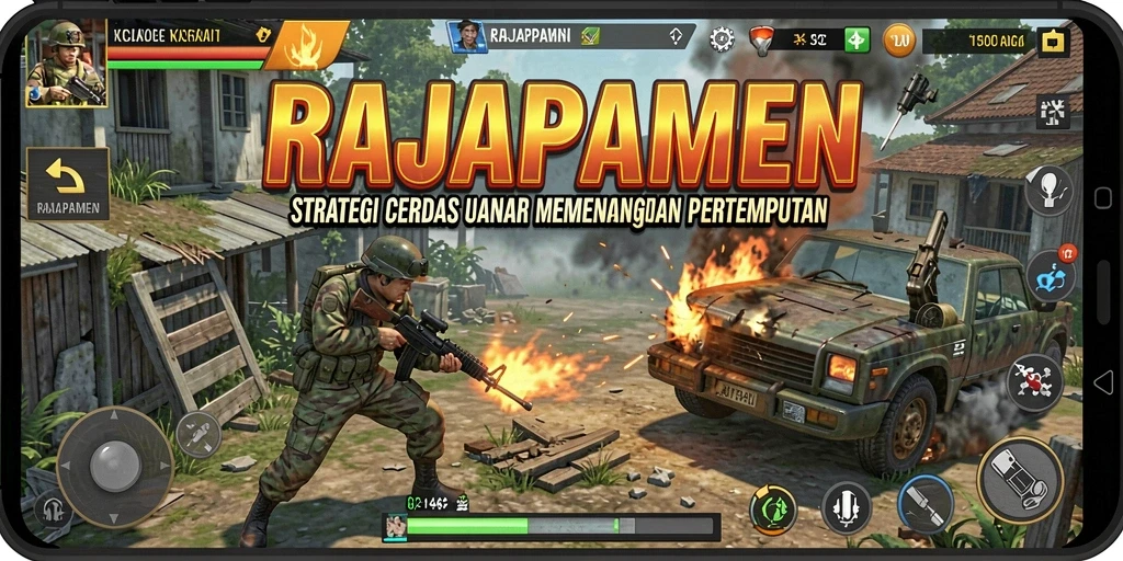 Tampilan gameplay menarik dari RAJAPAMEN menunjukkan strategi pertempuran.