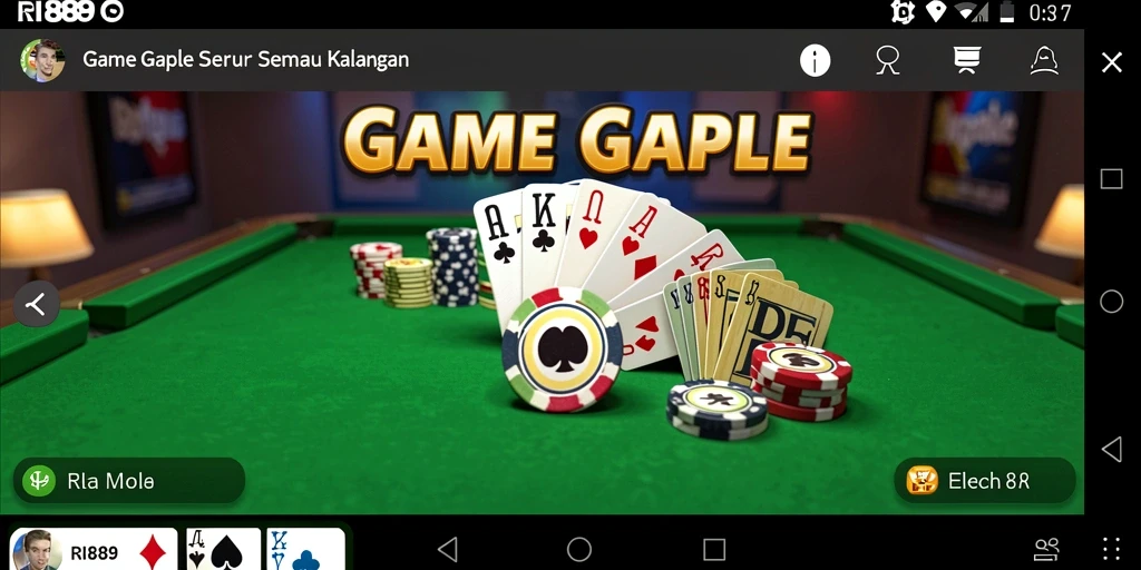 Tampilan gameplay Gaple yang menarik dan interaktif di RI889.