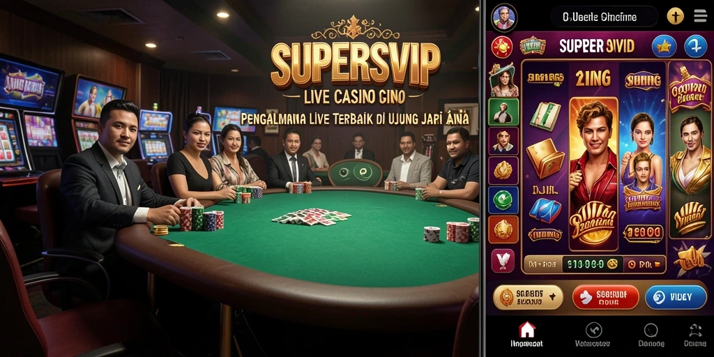 Tampilan menakjubkan dari gameplay Live Casino di SUPERSVIP.