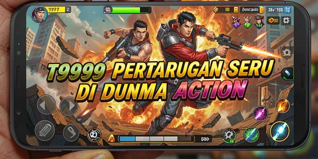 Gameplay seru dengan pertarungan intens dalam T9999.