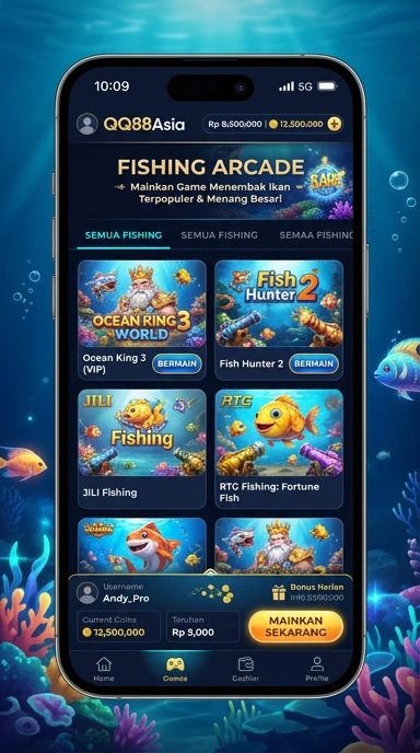 Screenshot dari berbagai kategori aplikasi di qq88asia.